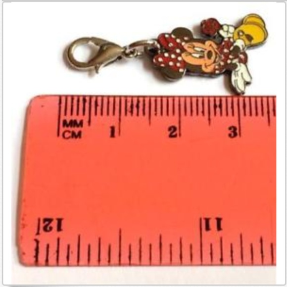 Vintage Disney Minnie Mouse Charm Zipper Pull Polka Dots Purse Charm Signed - Picture 11 of 11